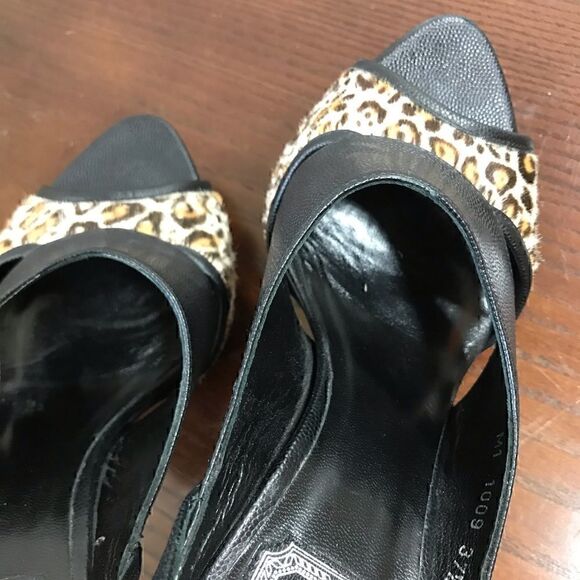 CHRISTIAN DIOR Pony Hair Peep Toe sky High heels. Very Sexy 7.5 (37.5) - Picture 5 of 8